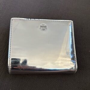 Tory Burch Silver Mirror Metallic Bifold wallet